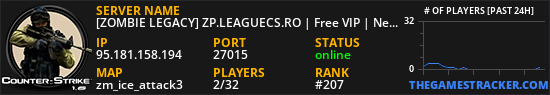 [ZOMBIE LEGACY] ZP.LEAGUECS.RO | FREE VIP | NEW MODS