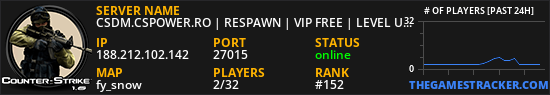 CSDM.CSPOWER.RO | RESPAWN | VIP FREE | LEVEL UP |