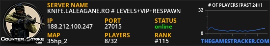 KNIFE.LALEAGANE.RO # LEVELS+VIP+RESPAWN