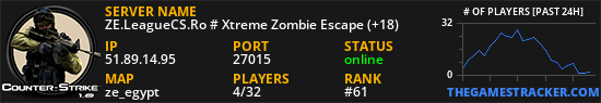 ZE.LeagueCS.Ro # Xtreme Zombie Escape (+18)
